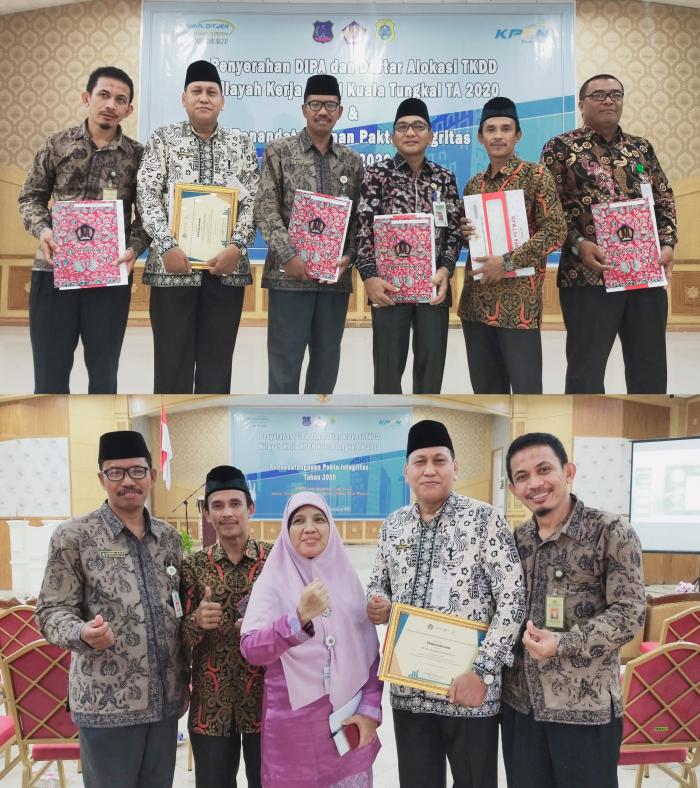 KPPN Kuala Tungkal Lakukan Penyerahan DIPA, Dana Transfer Daerah dan Dana Desa 2020