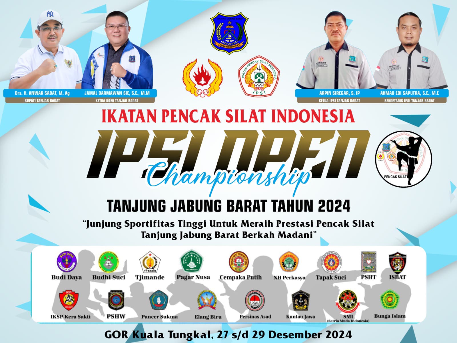 Bupati Tanjab Barat Buka Kejuaraan IPSI Open Tournament Tanjab Barat 2024